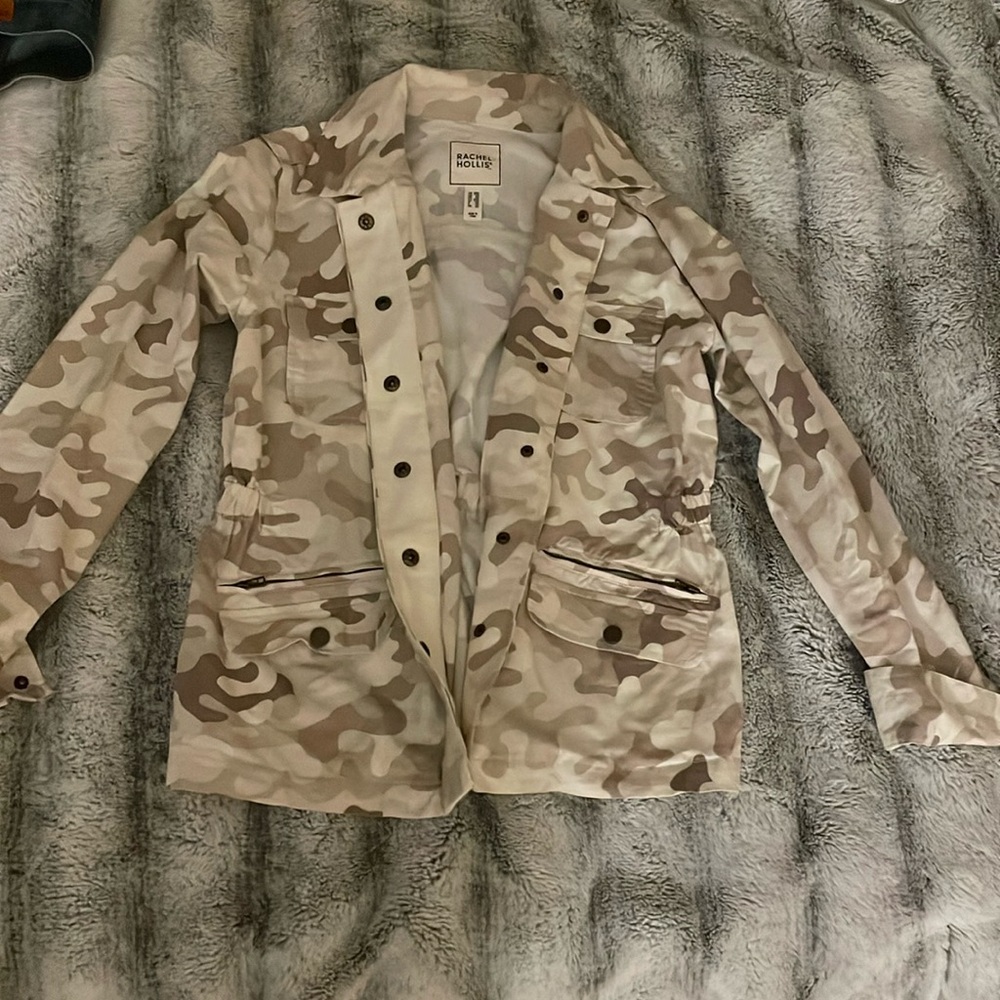 Rachel Hollis camo jacket from QVC line circa 2019